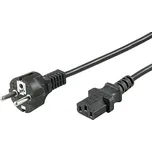 19.92.0020 Kabel síťový, 230V, 10A, vidlice CEE 7/7(M) - IEC320 C13, s přímou vidlicí, 2m, černý