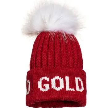 Čepice Goldbergh Hodd Beanie Real Raccoon Fur Ruby Red uni