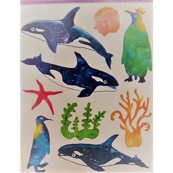 Okenní dekorace Okenní fólie bez lepidla 38x30cm MOŘSKÁ ZVÍŘÁTKA