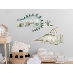 YOKODESIGN Samolepka na zeď steegosaurus a parasaurolophus Velikost: maxi - XL