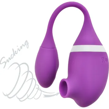 Intimní drogerie SACÍ MASAŽÉR KLITORISU 2V1 STIMULAČNÍ VAJÍČKO DO VAGÍNY ČI ANUSU- 10 +