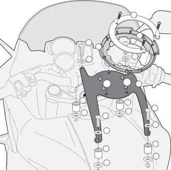 Zavazadlo na motocykl Kappa BF16K redukce pro montáž TANKLOCK tankvaku na víčko nádrže motorky BMW F 800 GT (13-19), BMW F 800 R (09-14), BMW F 800 R (15-19) BMW F 800 GT rok 13-19