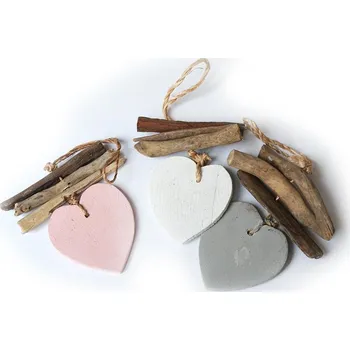 Party dekorace Srdce závěs s klacíky, mix barev, 8 cm, set 3 ks