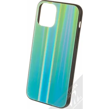 Pouzdro na mobilní telefon 1Mcz Aurora Glass Cover ochranný kryt pro Apple iPhone 12, iPhone 12 Pro měnivě zelená mátově zelená (iridescent
