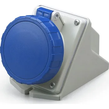 Elektrická zásuvka SCAME Zásuvka nástěnná EUREKA 32A 2P+E 250V IP67 šikmá 517.3253