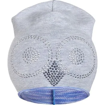 Pokrývka hlavy Jarní čepička New Baby sova šedo-fialová, vel. 86/92