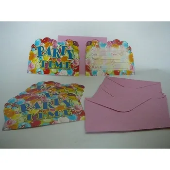 Party dekorace Párty pozvánka - růžová, 6 ks