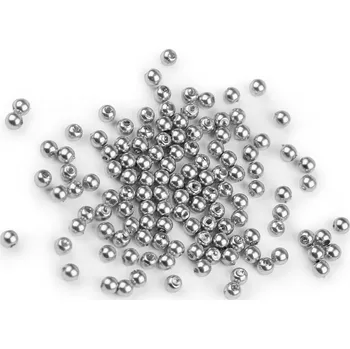 Šperk Plastové voskové korálky / perly Glance Ø4 mm, barva F30 šedá holubí