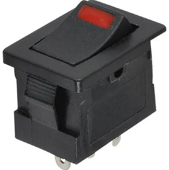 vypínač Kolebkovy spinac obdelnikovy s LED ruda 450711