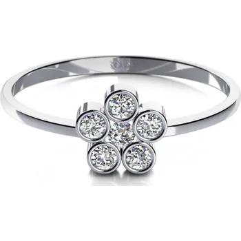 Šperk Couple, Romantický prsten Madeline z bílého zlata a zirkonů, vel. 49, prům. 15.6 mm, 585-68-1-0171.1B00.0.49.001