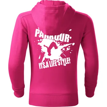 Dívčí mikina Dětská mikina Parkour je můj život růžová