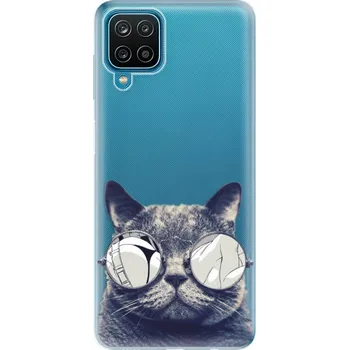 Pouzdro na mobilní telefon Silikonové pouzdro iSaprio - Samsung Galaxy A12 - Crazy Cat 01 (Odolný silikonový kryt, obal, pouzdro iSaprio - Samsung Galaxy A12 - Crazy Cat 01 - skvělá ochrana a pružnost, stylový UV potisk, lehkost, tiskne se v České republice)