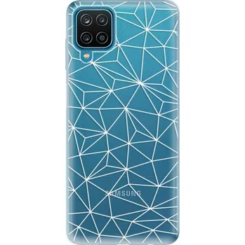Pouzdro na mobilní telefon Odolné silikonové pouzdro iSaprio - Abstract Triangles 03 - white - Samsung Galaxy A12
