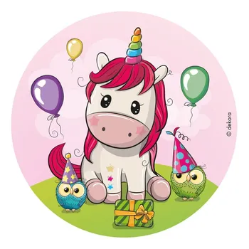Dekora Jedlý papír Unicorn 20 cm Jedlá dekorace na dort Dekora Jedlý papír Unicorn 20 cm