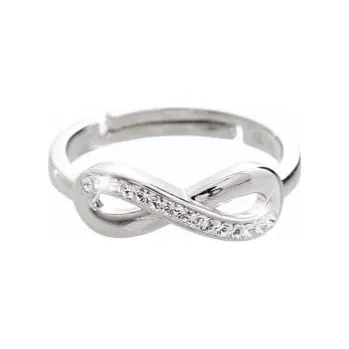 Prsten Prsten čirý se Swarovski Elements nekonečno Krystal