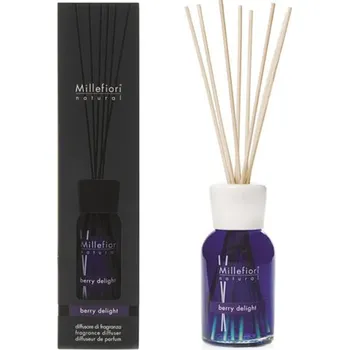 Tyčinkový aroma difuzér Recenze Millefiori Milano Natural Berry Delight 250 ml ovocné potěšení