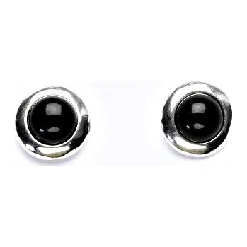Náušnice Stříbrné náušnice na šroubek, přírodní onyx 5 mm, NŠ 1470