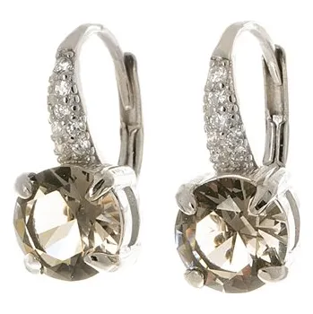 Náušnice Dámské stříbrné naušnice s šedými zirkony AGUC1807