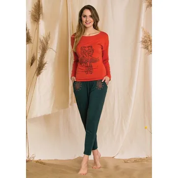 Souprava dámského spodního prádla Domácí komplet Key dlouhý LHS 887 Velikost: S, Vzor: 887