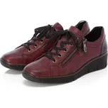 Dámské kožené polobotky 53702-35 RIEKER vínové Barva: červená, Velikost: 40