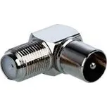 Konektor F Spojka zdířka - IEC konektor úhlový, pro koaxiální kabel, 10ks