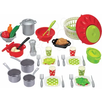 Dětská kuchyňka Souprava na oběd 100 % Chef Écoiffier se 47 doplňky od 18 měsíců