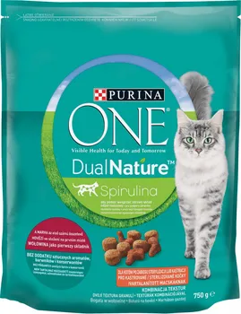 Krmivo pro kočku Purina One Dual Nature Adult Sterilized Spirulina s hovězím 750 g