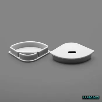 LED lišta Záslepka CORNER 30 BOW bez otvoru, barva šedá (1 ks)