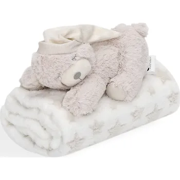 Dětská deka Interbaby Deka hvězda s medvídkem v domečku 80 x 110 cm