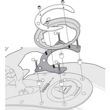 Zavazadlo na motocykl Kappa BF09K redukce pro montáž TANKLOCK tankvaku na víčko nádrže motorky DUCATI Monster 1100 Evo (11-12), DUCATI Monster 696 / 796 / 1100 (08-14) DUCATI MONSTER 696 rok 08-14