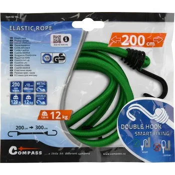 Upínač pružný DOUBLE HOOK 10mm/200cm TÜV/GS