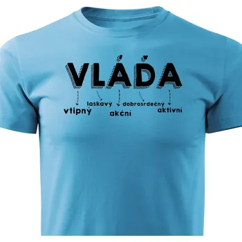 Pánská móda Pánské tričko Vláďa Barva: Tyrkysová, Velikost: L