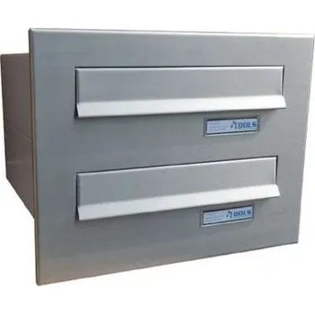 Poštovní schránka DOLS 2x poštovní schránka B-04 do sloupku + čelní deska - NEREZ