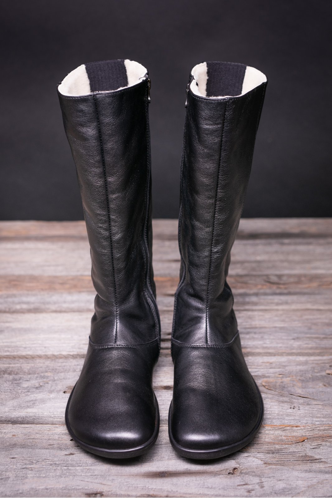 Be Lenka barefoot kozačky Winter Long - Black Velikost: 36