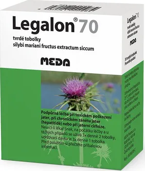 Lék na žaludek, slinivku a játra MEDA Pharma Legalon 70 mg 30 cps.