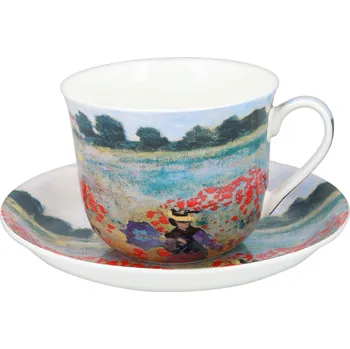 Brookes Empireware B.E - Porcelánový šálek s podšálkem C. Monnet Vlčí mák v dárkové krabičce - 450 ml