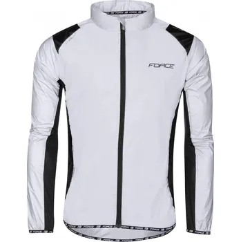 Cyklistická bunda Force celoreflexní bunda stříbrná