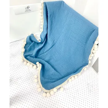 Dětská deka Ar-s Dětská mušelinová deka 100 x 75 cm - tmavě modrá