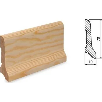 soklová lišta NOVÁK Podlahová - soklová lišta 70x19 borovice surová BO7019