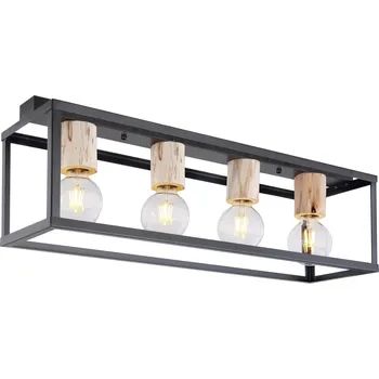 Globo 15476-4D | HAGAR stropní svítidlo | 4x E27 | černá | Š: 75 cm |