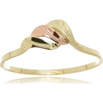 Prsten Dámský prsten ze žlutého a červeného zlata PR0391 + DÁREK ZDARMA