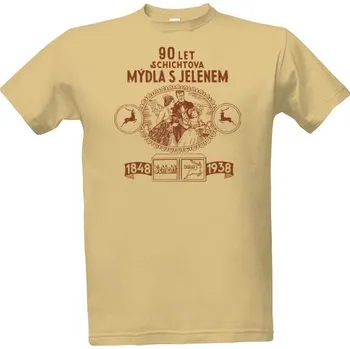 Pánské tričko Tričko s potiskem 90 let Schichtova mýdla s jelenem pánské