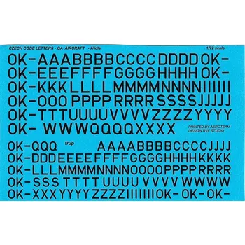 Plastikový model 1:72 Písmena na kluzáky (černá)