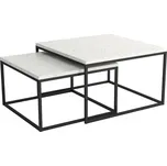 Moderní set konferenčních stolků Gino 5 - světlý mramor