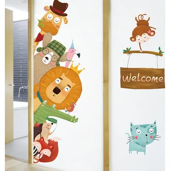 Samolepící dekorace Samolepka na zeď "Zvířátka - Welcome" 140x80 cm