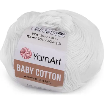 Příze Pletací příze Baby Cotton 50 g, barva 1 (400) bílá