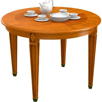 Jídelní stůl Jídelní stůl kulatý 4 nohy 105 cm, 06x532, třešeň světlá