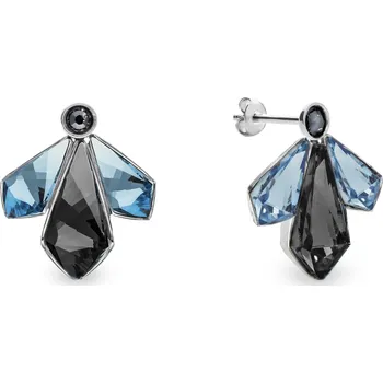 Náušnice Náušnice šedo modré se Swarovski Elements Falena KDF47313SNAQ Silver Night