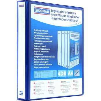 Prezentační pořadač Donau 4RD, 20 mm, PP, modrý