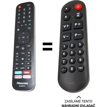 Hisense H43BE7000 H43B7100 H43BE7200 náhradní dálkový ovladač pro seniory